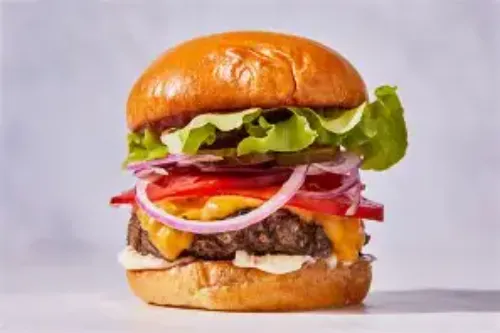 Mushroom pulled beef burger